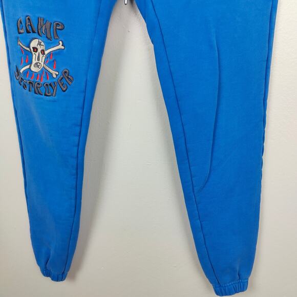 Cheatin Snakes Sweatpants Mens XS Blue Camp Destroyer Skater Joggers Lounge - Picture 4 of 8